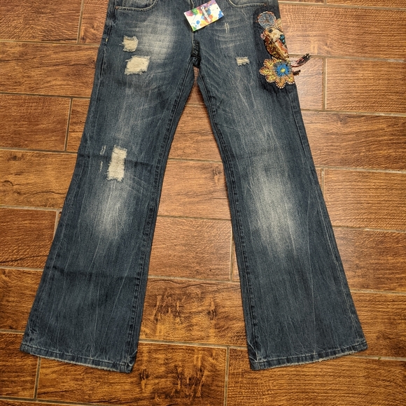Desigual Embroidered NWT Boho Jeans - Picture 1 of 11